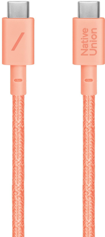 Кабель Native Union Belt Cable USB-С - USB-С, 1.2 м, нейлон, абрикос Фото-2