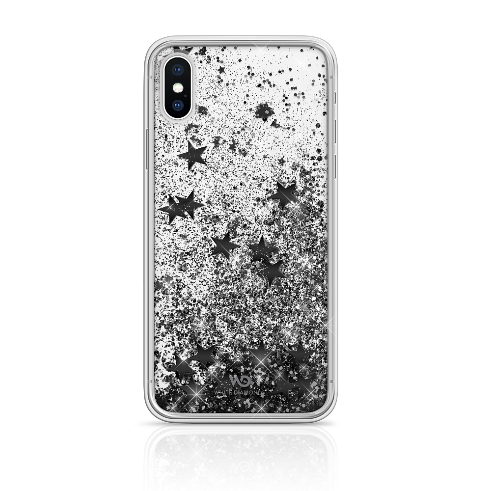 Чехол Sparkle для iPhone XS/X, черные звезды
