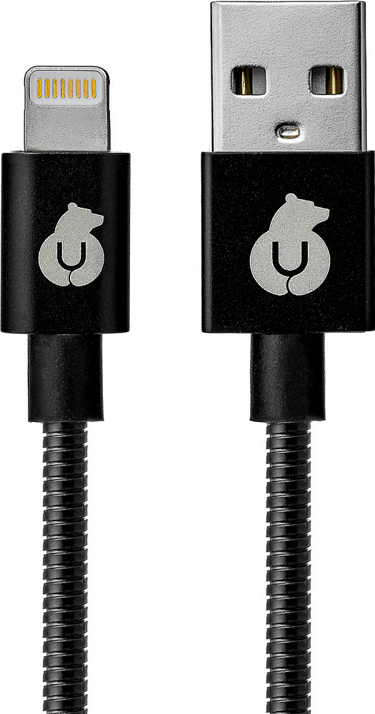 

uBear Кабель USB - Lightning, 1.2 м, металл, черный