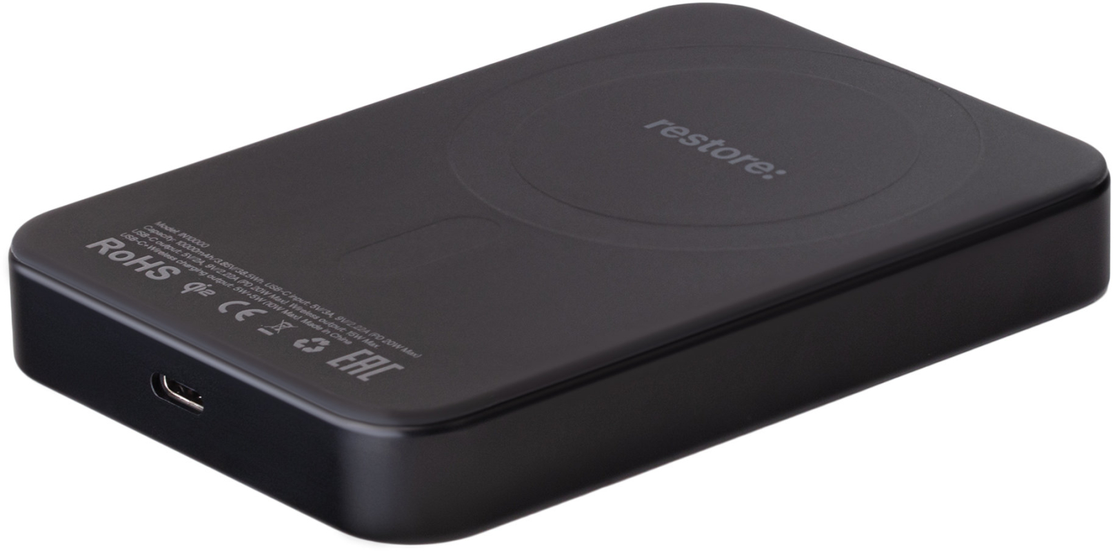 Внешний аккумулятор restore: Magnetic, 10000mAh, черный Фото-4