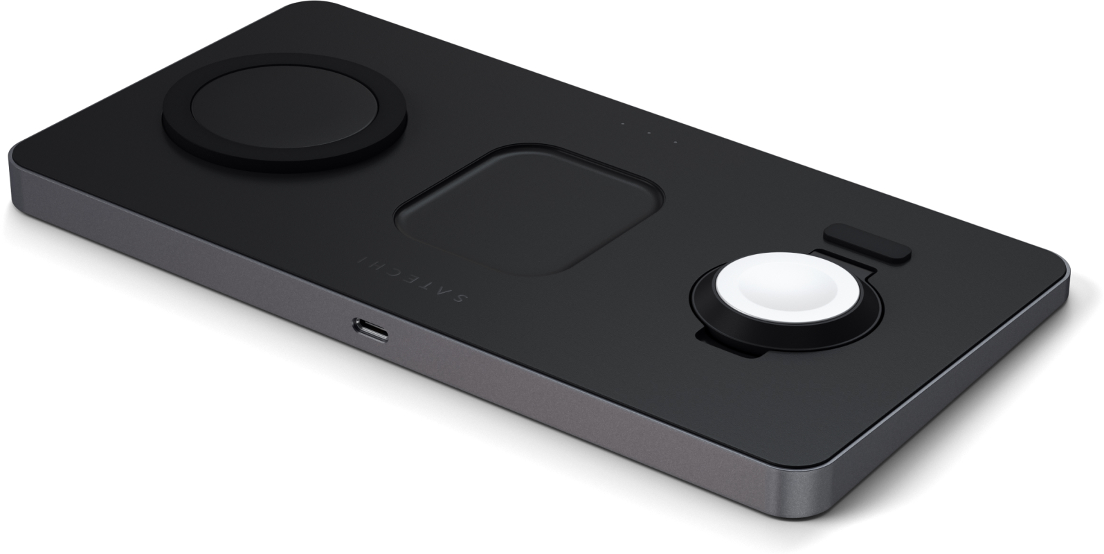 Беспроводное зарядное устройство Satechi Trio Wireless Charging Pad (Apple Watch, AirPods, iPhone), серый космос Фото-2