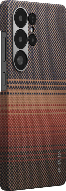 Чехол Pitaka Tactile Woven для Galaxy S25 Ultra, кевлар, коричневый Фото-2