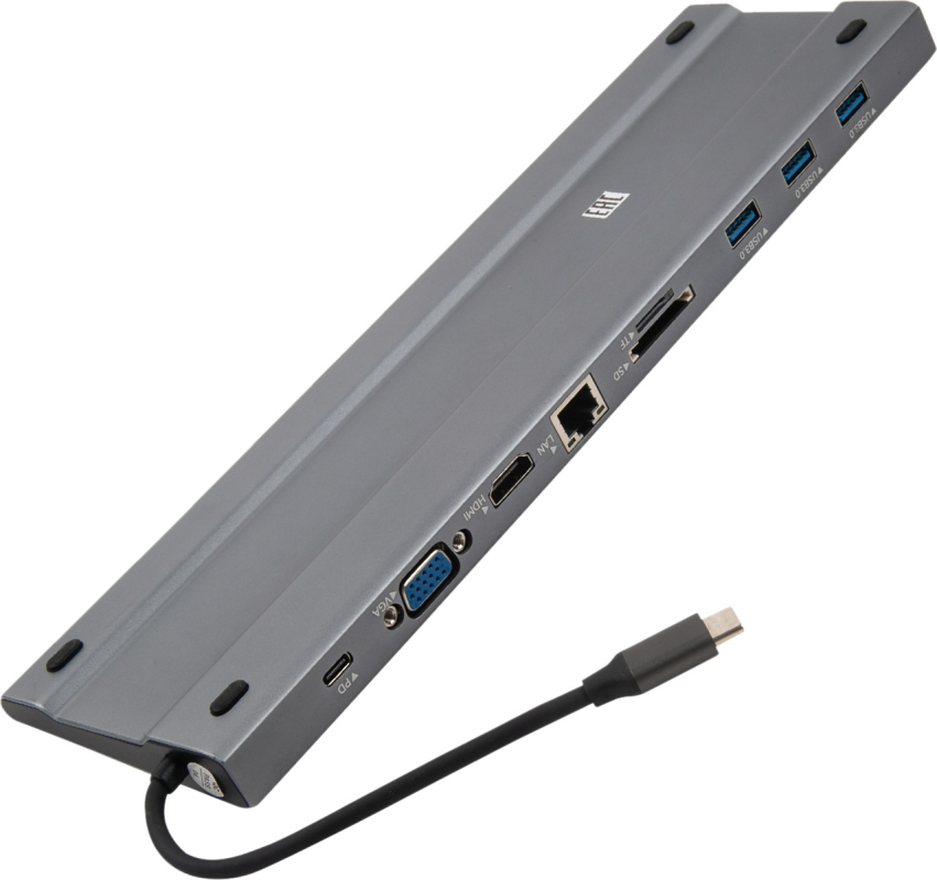 Адаптер moonfish Multiport Type-C 10 in 1, серый