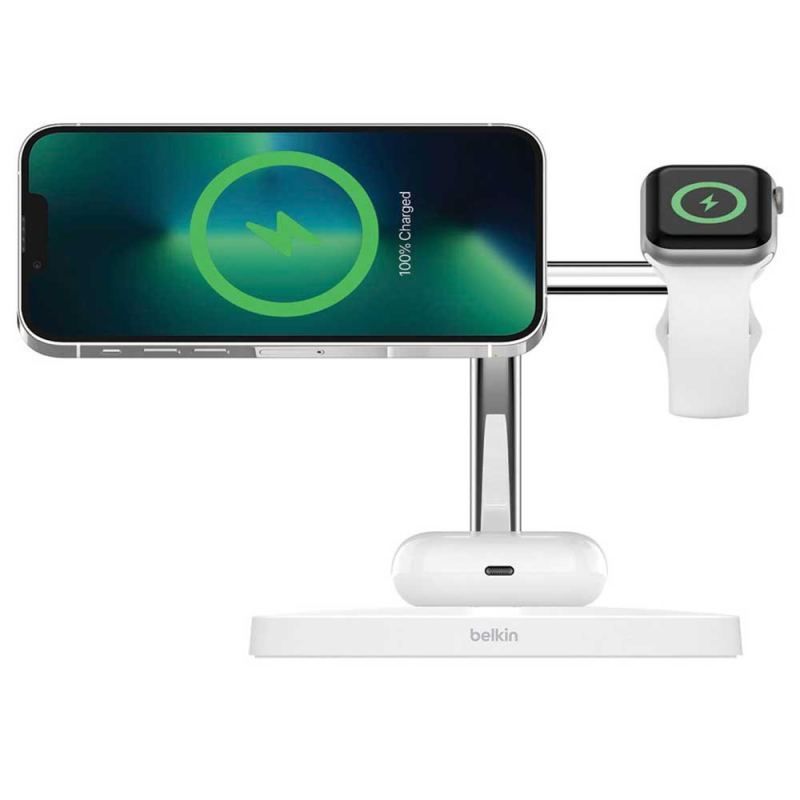 Беспроводное зарядное устройство Belkin Boost 3в1 MagSafe, 15 Вт, белый Фото-9