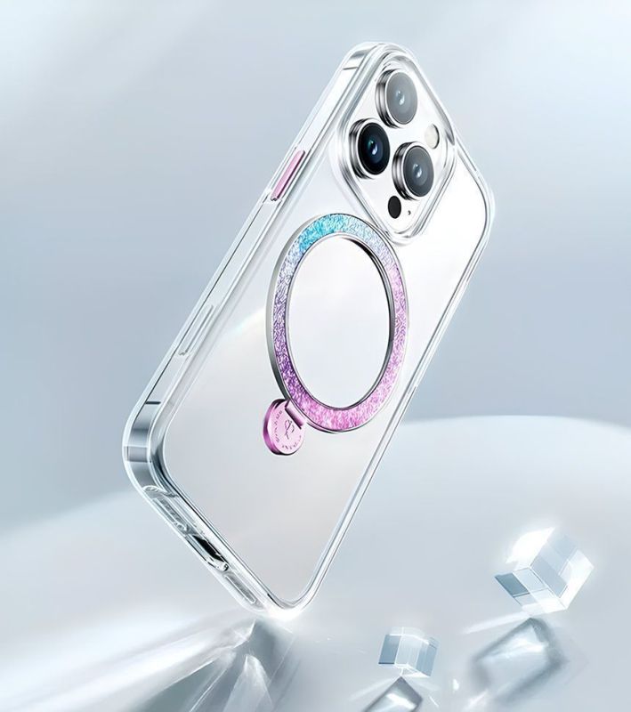 Чехол PYNANA Dancing Streamer Series MagSafe для iPhone 16 Pro Max, фиолетовый Фото-2