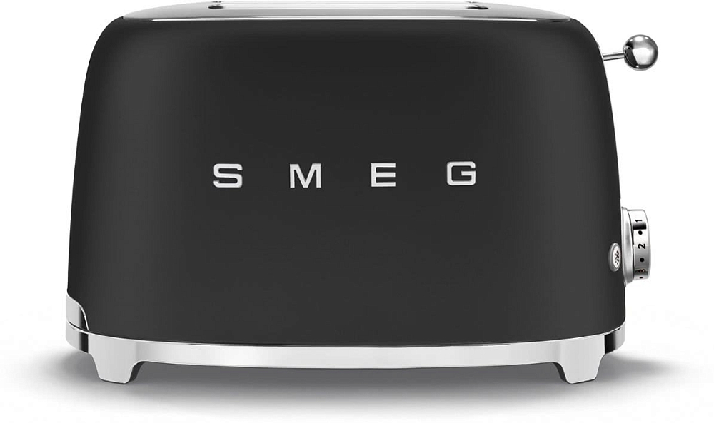 

SMEG Тостер на 2 ломтика, матовый черный, Черный матовый