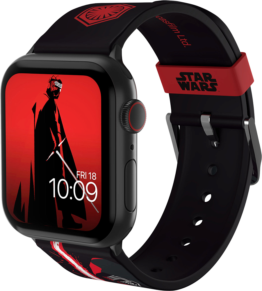 

Ремешки MobyFox, Чёрно-красный, Ремешок для Apple Watch Star Wars Kylo Ren Edition, силикон, черно-красный