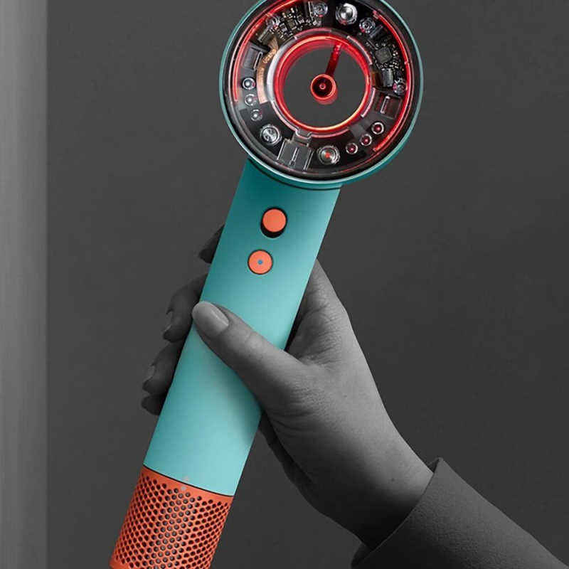 Фен Dyson Supersonic HD16, 5 насадок, голубой+оранжевый Фото-7