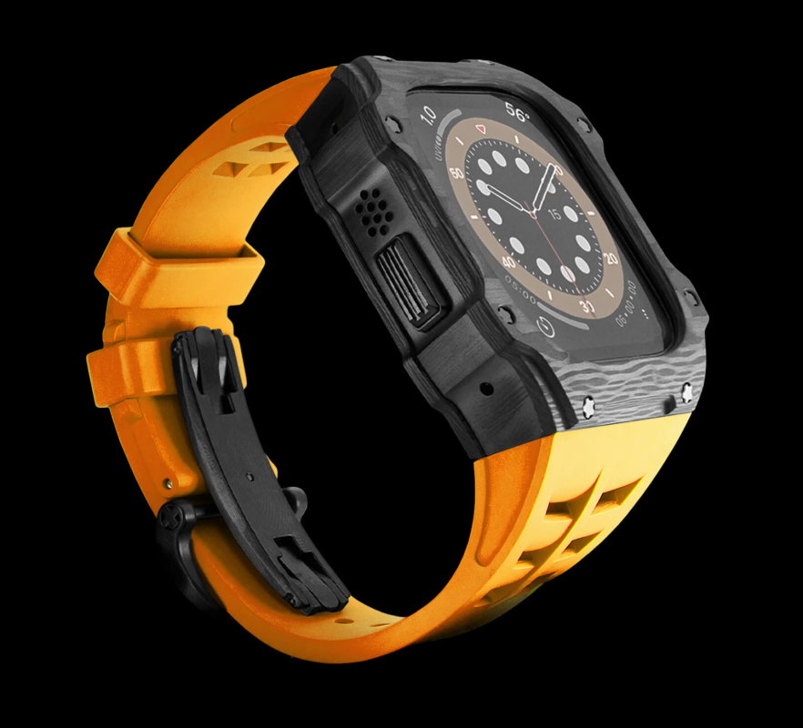 Чехол Caviar Case Hypercarfor для Apple Watch Ultra 49 мм, сталь, черный/золотой Фото-2
