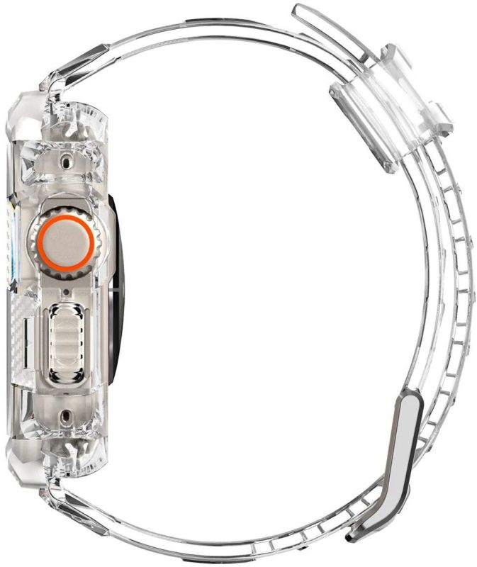Чехол-ремешок Spigen Rugged Armor Pro Crystal Clear для Apple Watch Ultra 2/1, 49 мм, прозрачный Фото-5
