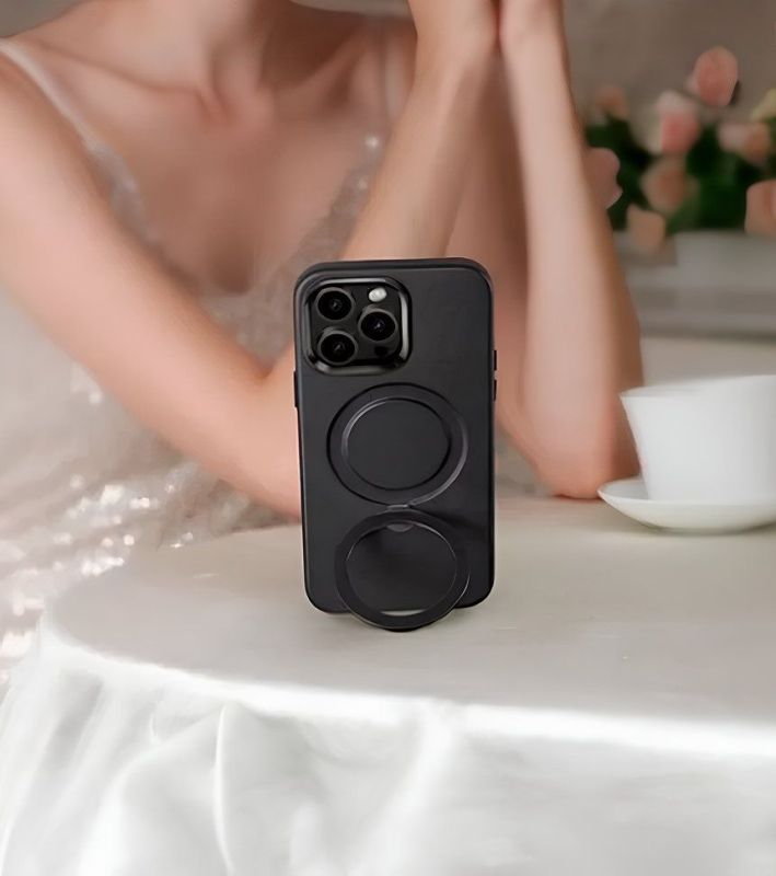 Чехол PYNANA Dancing Circle Series MagSafe для iPhone 16 Pro, черный Фото-5