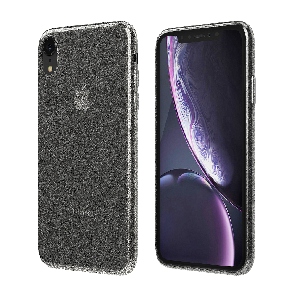 Чехол для iPhone XR, силикон, серебристый