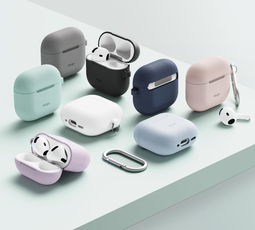 Чехол Elago Silicone Hang Case для AirPods 4, силикон, светло-синий Фото-2