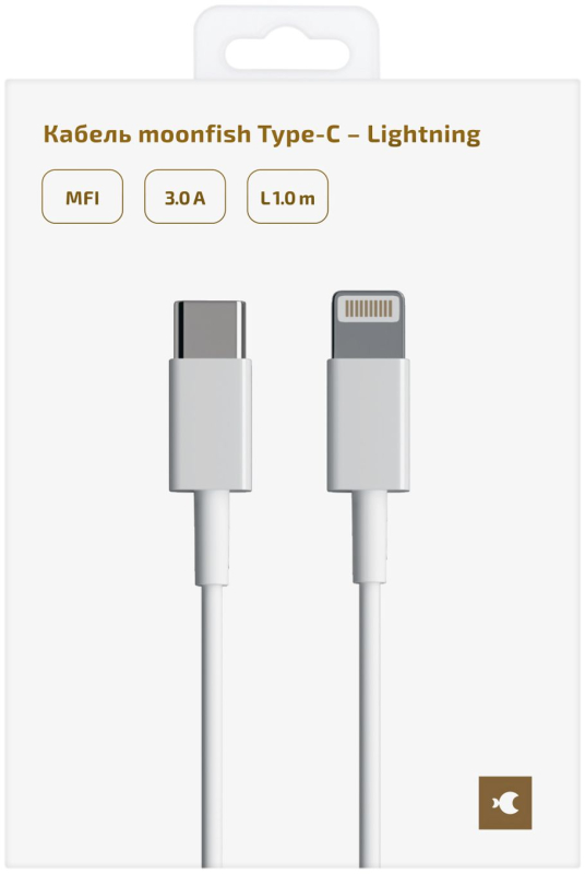 Кабель moonfish USB‑C - Lightning 1 м, белый Фото-3