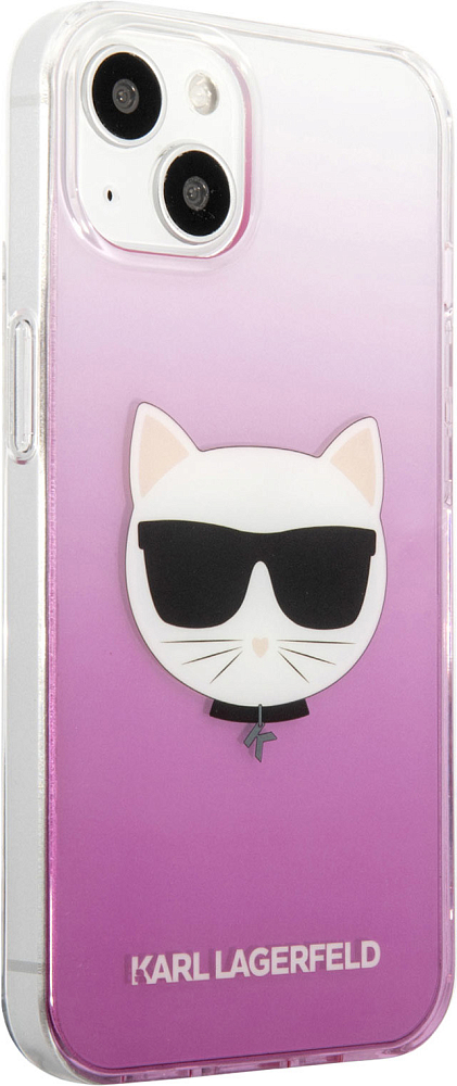 

Karl Lagerfeld Чехол & Choupette для iPhone 13 mini, пластик, розовый градиент