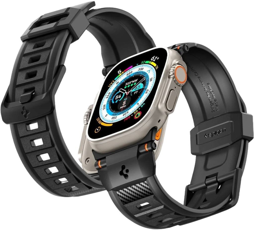 Ремешок Spigen Rugged Ultra Band для Apple Watch 49/46/45/44/42 мм, матовый черный Фото-7