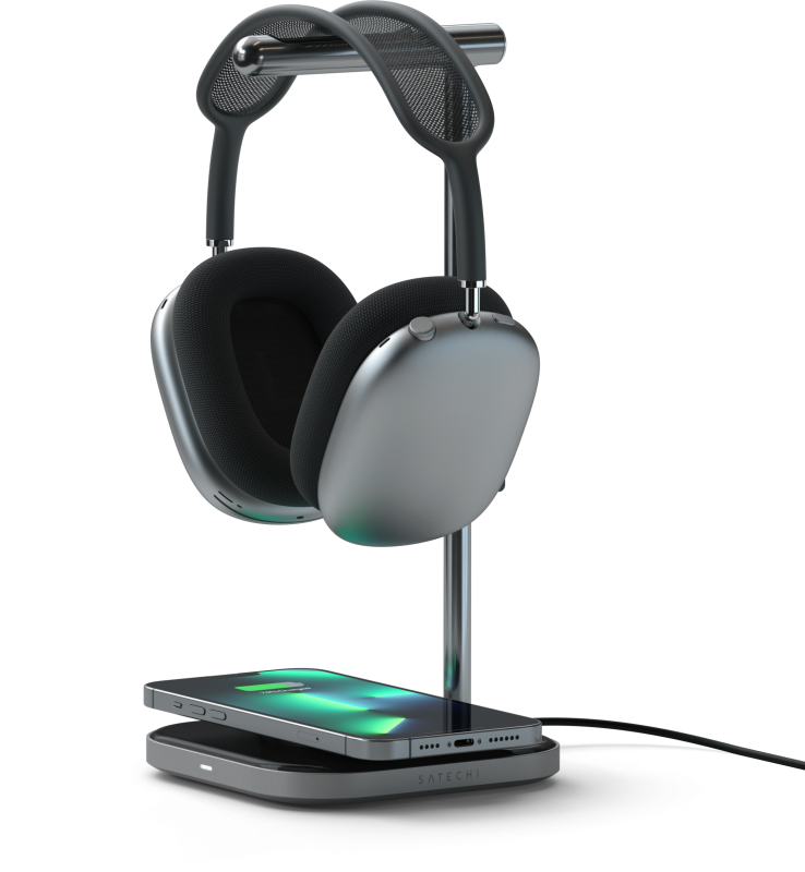 Подставка Satechi Headphone Stand 2 in 1 + БЗУ, серый космос Фото-3