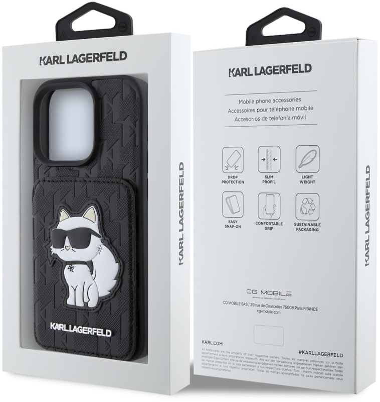 Чехол Karl Lagerfeld Cardslot Stand для iPhone 16 Pro Max, черный Фото-6