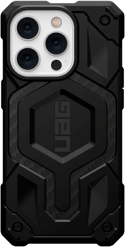 

UAG Чехол Monarch Pro MagSafe для iPhone 14 Pro Max углеродное волокно, чёрный, Черный