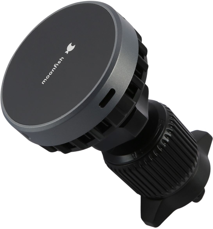 Автомобильный держатель moonfish MagSafe с охлаждением, Qi2, 15W, черный Фото-2