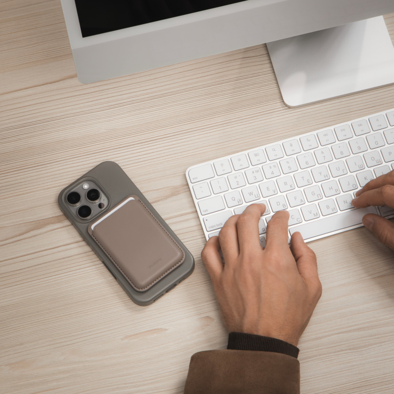 Кардхолдер для смартфона restore: hello, world! Magsafe, экокожа, черный Фото-6