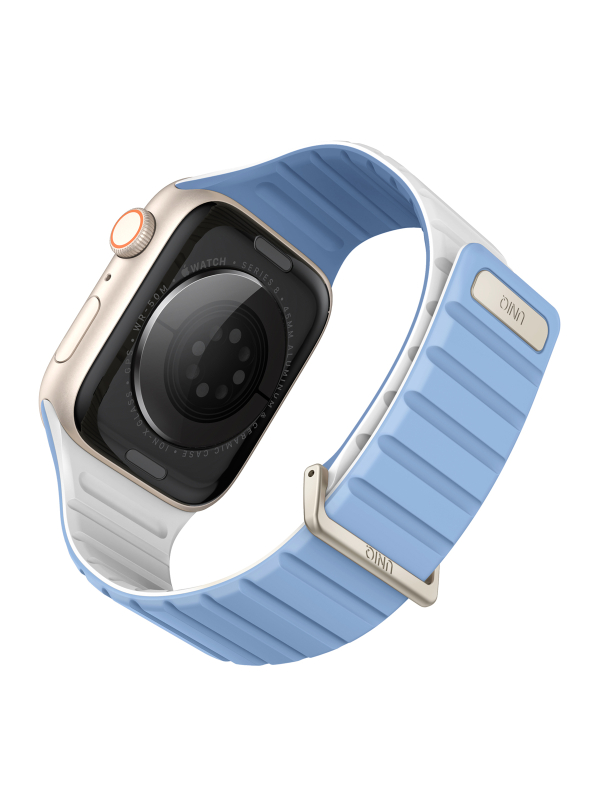 Ремешок Uniq Revix Evo для Apple Watch 38/41 мм, силикон, голубой/белый Фото-3
