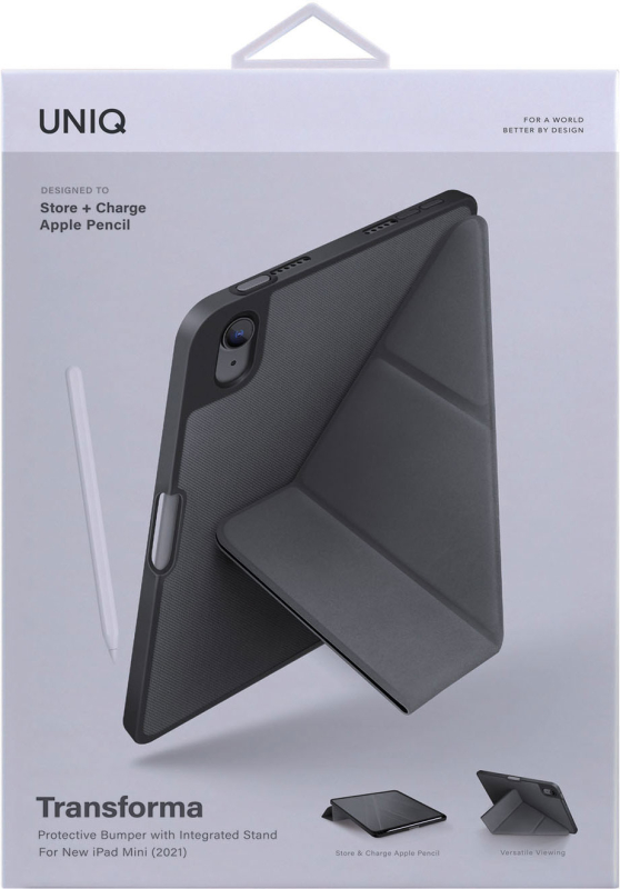 Чехол Uniq Transforma для iPad Mini 6, полиуретан, черный Фото-4