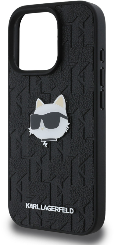 Чехол Karl Lagerfeld Monogram Choupette для iPhone 16 Pro, черный Фото-3