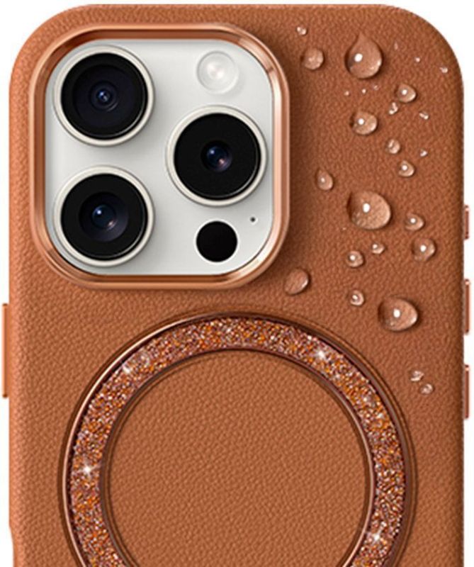 Чехол PYNANA Dancing Circle Series MagSafe для iPhone 16 Pro, коричневый Фото-2