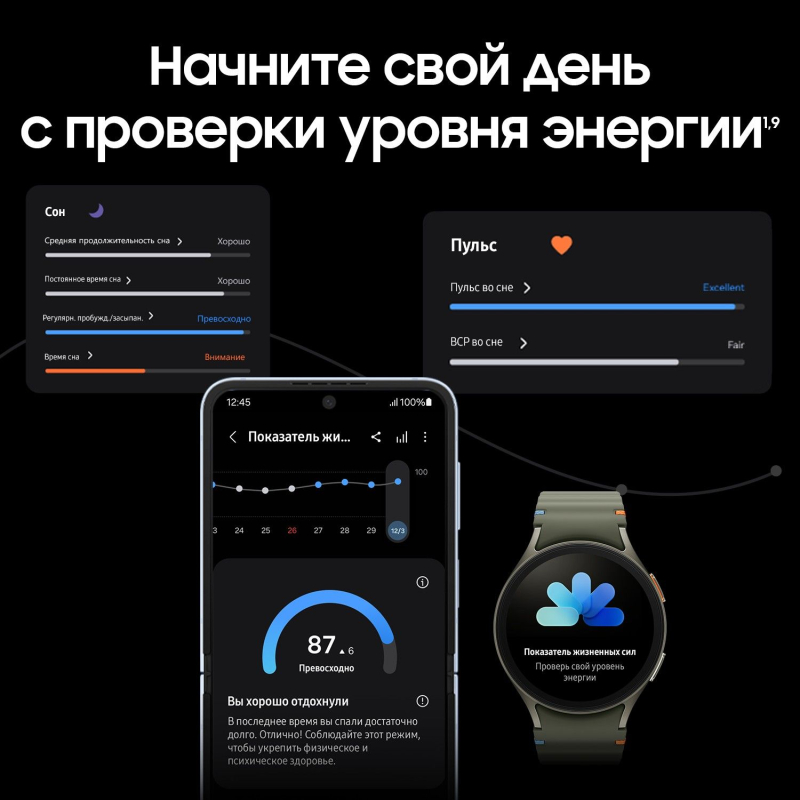 Смарт-часы Samsung Galaxy Watch7 LTE 44 мм, Зеленые Фото-8