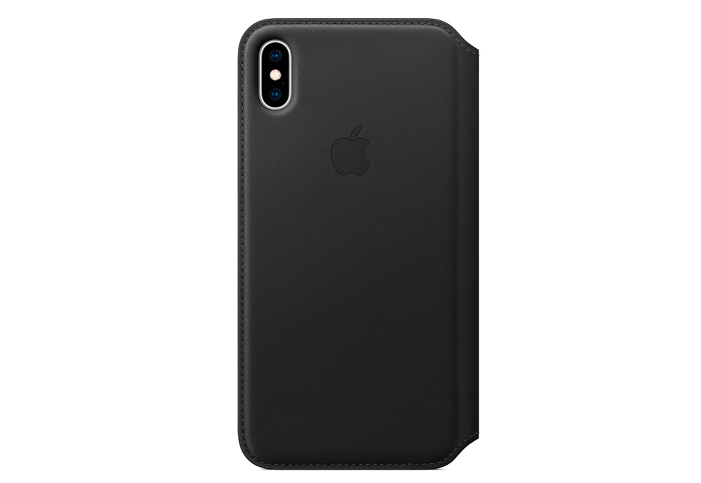 

Apple Чехол Leather Folio для iPhone XS Max, чёрный, Черный