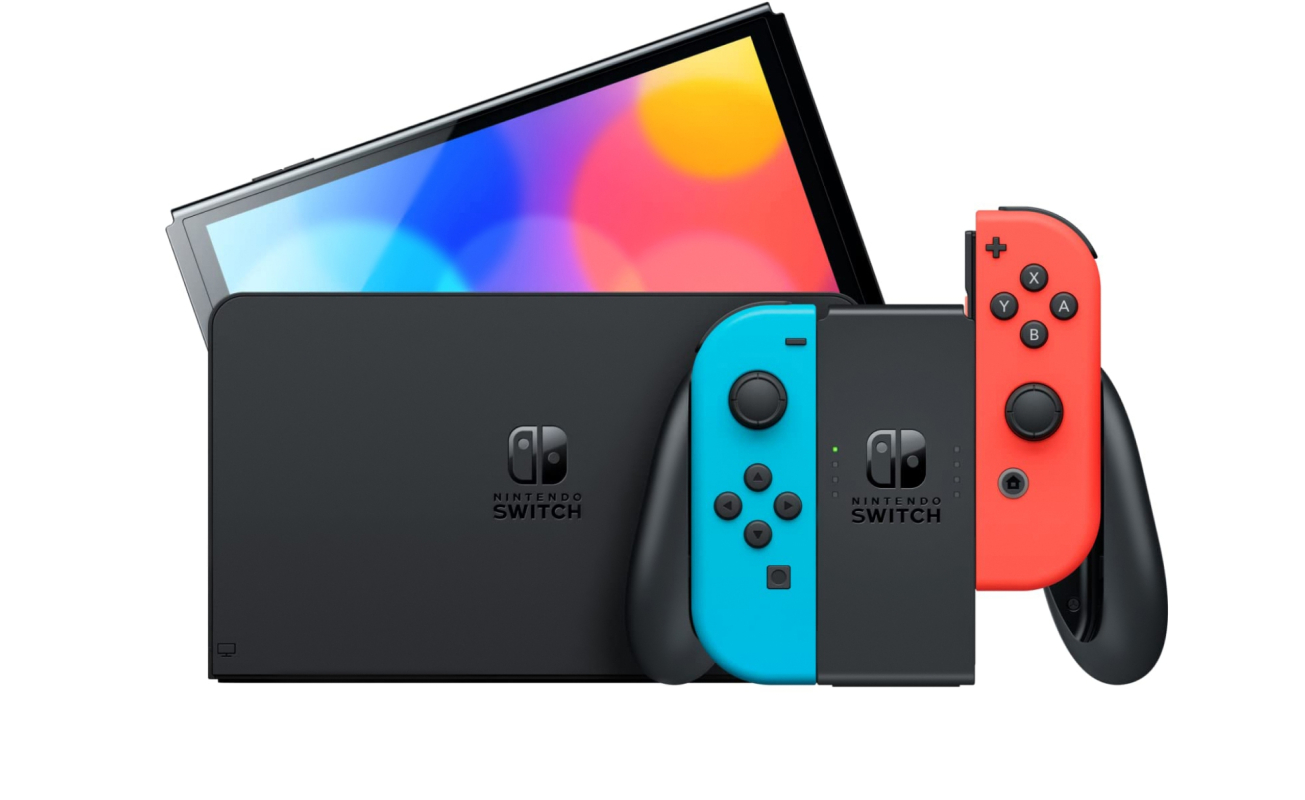 Игровая приставка Nintendo Switch OLED Model 64 ГБ, синий + красный