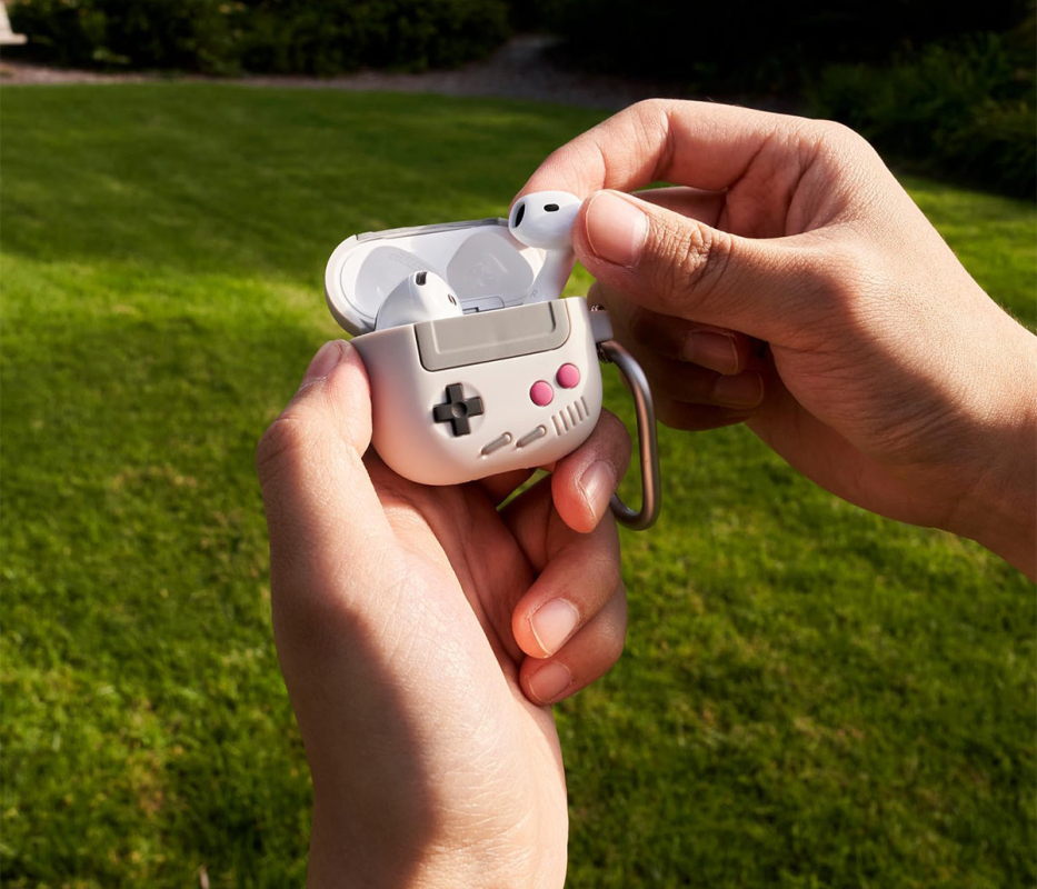 Чехол Elago Unique AW5 Game Console для AirPods 4, силикон, серый Фото-3