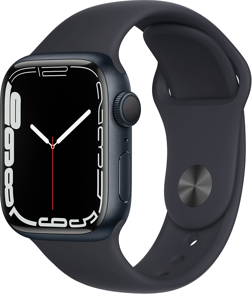 

Apple Watch Series 7, 41 мм, корпус из алюминия цвета «тёмная ночь», спортивный ремешок «тёмная ночь»