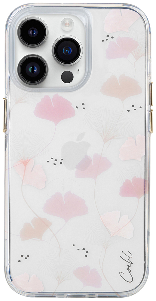

Uniq Чехол COEHL Meadow для iPhone 14 Pro, Spring Pink, Прозрачный
