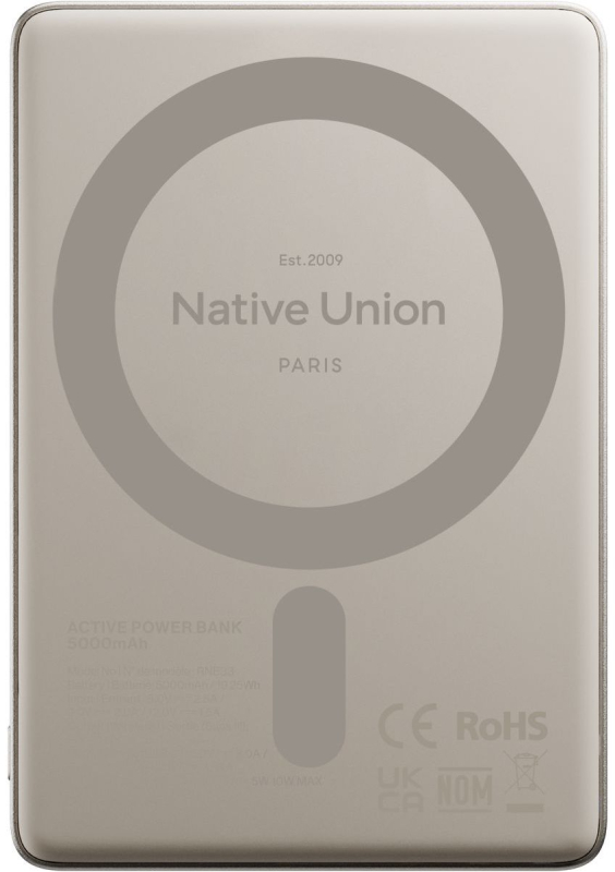 Внешний аккумулятор Native Union Classic Magnetic 5000 мАч, песочный