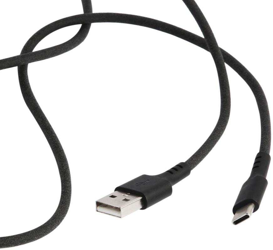 Кабель moonfish USB-A - USB-С, 1м, 3A, вспененный силикон, черный Фото-2