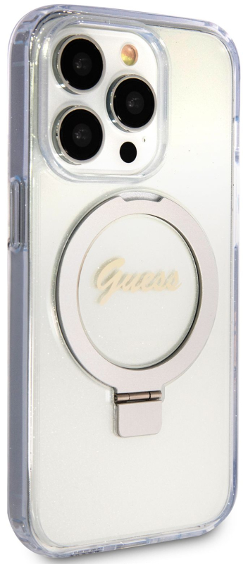 Чехол Guess Script Ring для iPhone 15 Pro MagSafe, прозрачный Фото-4