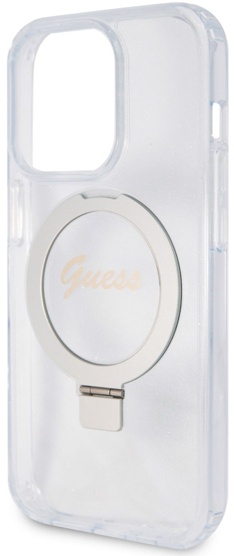 Чехол Guess Script Ring для iPhone 15 Pro MagSafe, прозрачный