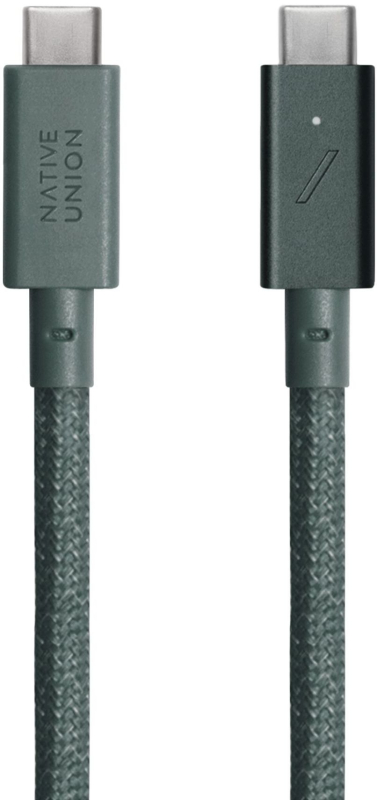 Кабель Native Union Belt Cable USB-С - USB-С, 2,4 м, пластик, серо-зеленый Фото-2