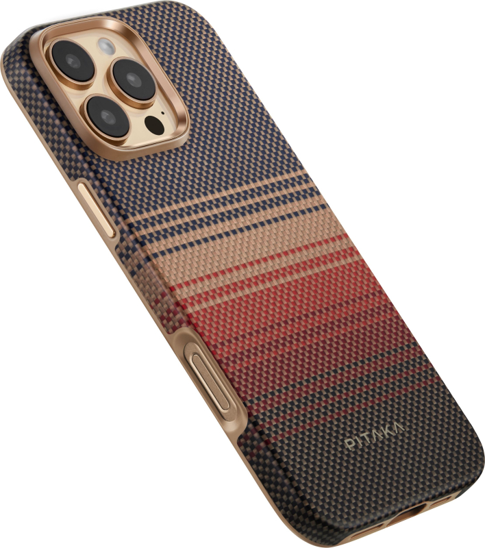 Чехол Pitaka Military-Grade Protective Case для iPhone 16 Pro, кевлар, коричневый Фото-4