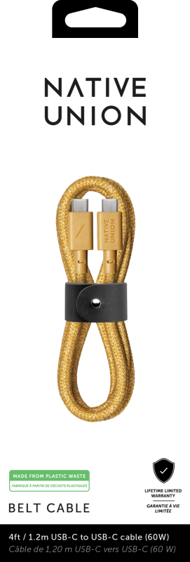 Кабель Native Union Belt Cable USB-C - USB-C, 1,2 м, нейлон, крафтовый Фото-3