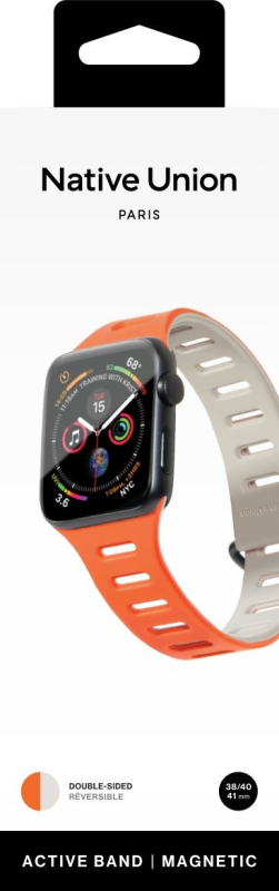 Ремешок Native Union Active Strap для Apple Watch 38/40/41 мм, S, силикон, оранжевый+серый Фото-7