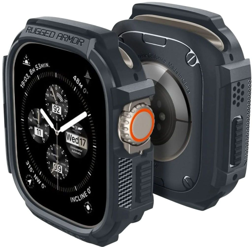 Чехол Spigen Rugged Armor Dark Grey для Apple Watch Ultra, 49 мм, темно-серый Фото-6