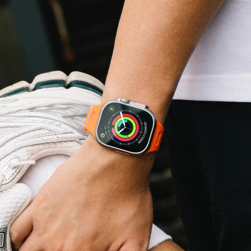 Ремешок Native Union Active Strap для Apple Watch 38/40/41 мм, S, силикон, оранжевый+серый Фото-8