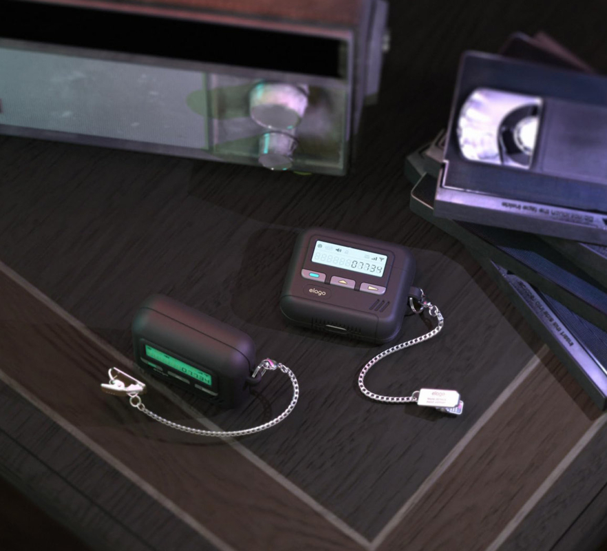 Чехол Elago Unique Pager для AirPods 4, силикон, черный Фото-6