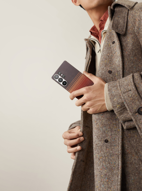 Чехол Pitaka Tactile Woven для Galaxy S25 Ultra, кевлар, коричневый Фото-8