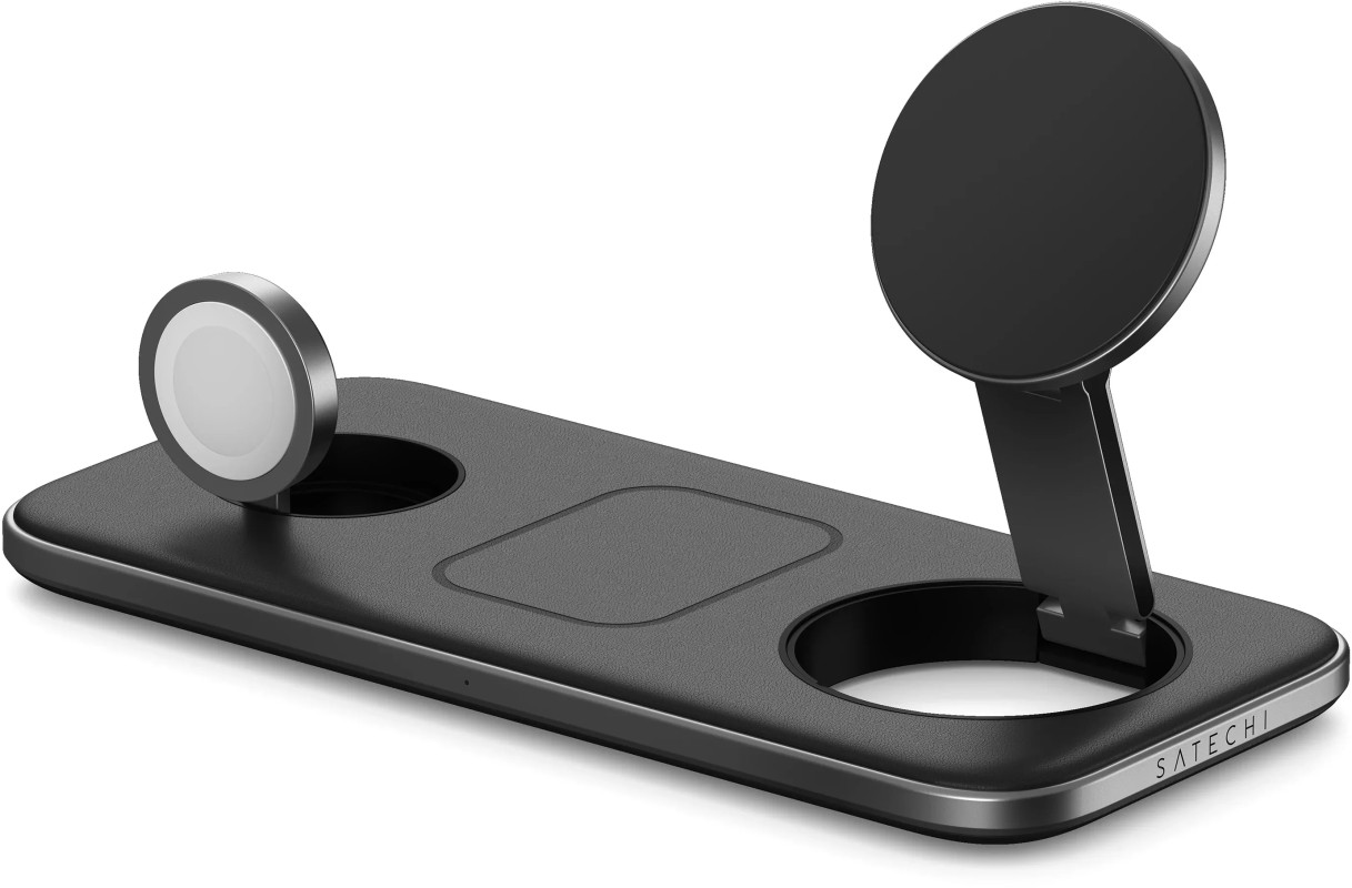 Беспроводное зарядное устройство Satechi 3 in 1 Qi2 Trio Wireless Charging Pad, черный Фото-2