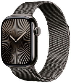 Apple Watch Series 10, 42 мм, корпус из титана цвета сланцевый титан, «миланская петля» сланцевого цвета