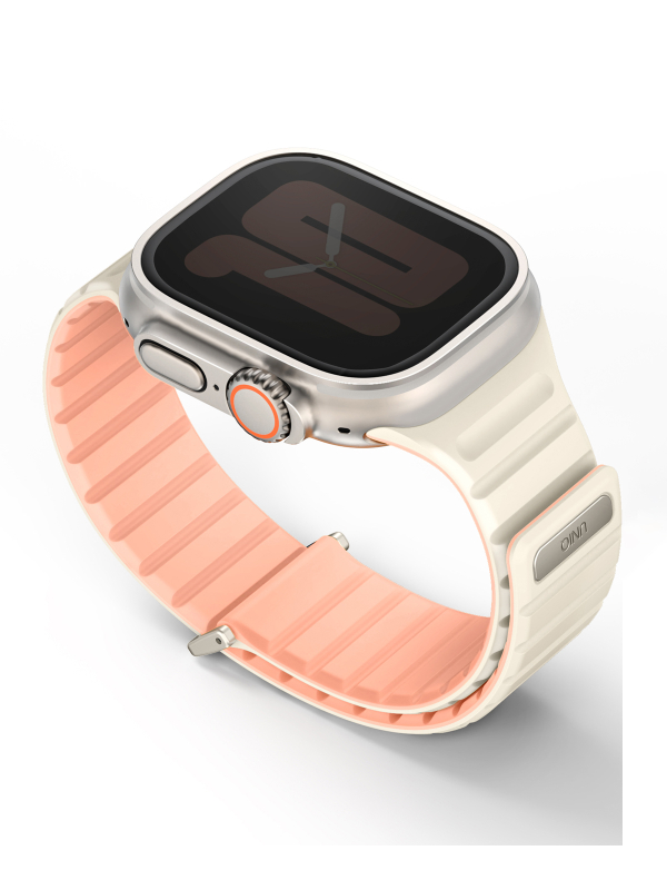 Ремешок Uniq Revix Evo для Apple Watch 38/41 мм, силикон, персиковый/белый Фото-2
